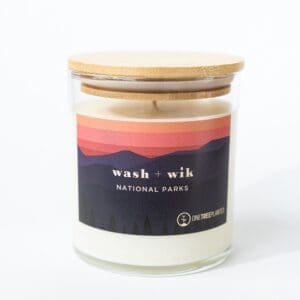 1 wick glass tumbler candle with bamboo lid