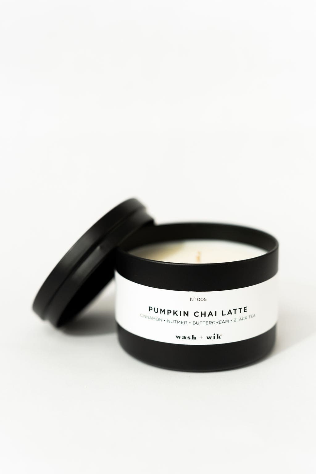 Soy Wax Candle, lid leaning on the side