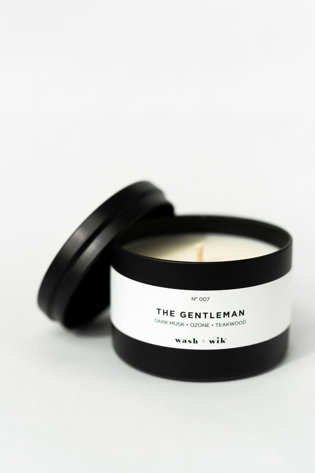 Soy Wax Candle, lid leaning on the side