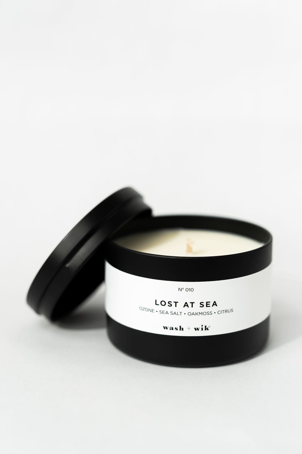 Soy Wax Candle, lid leaning on the side