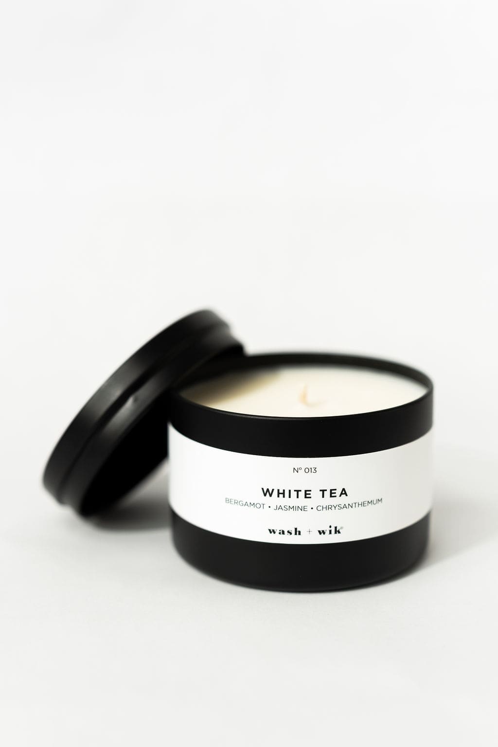 Soy Wax Candle, lid leaning on the side