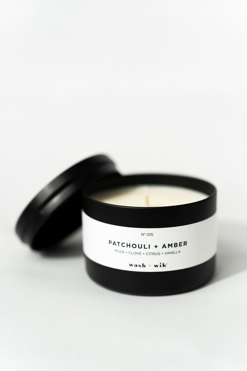 Soy Wax Candle, lid leaning on the side