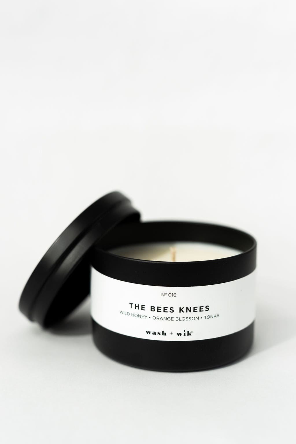 Soy Wax Candle, lid leaning on the side