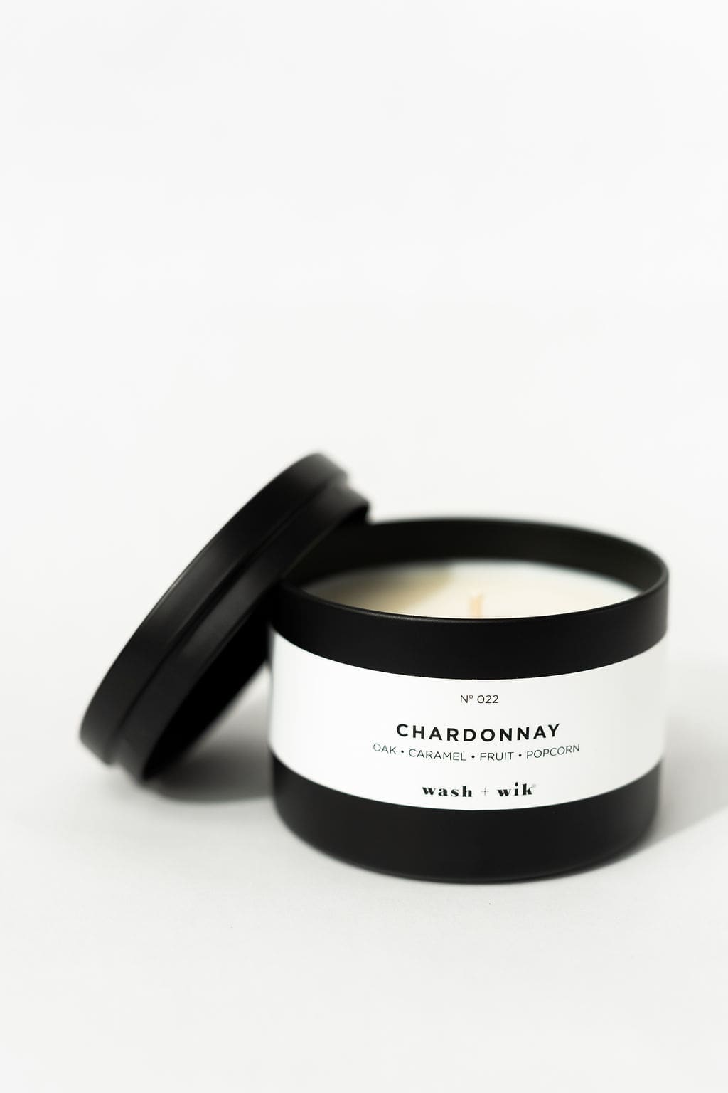 Soy Wax Candle, lid leaning on the side