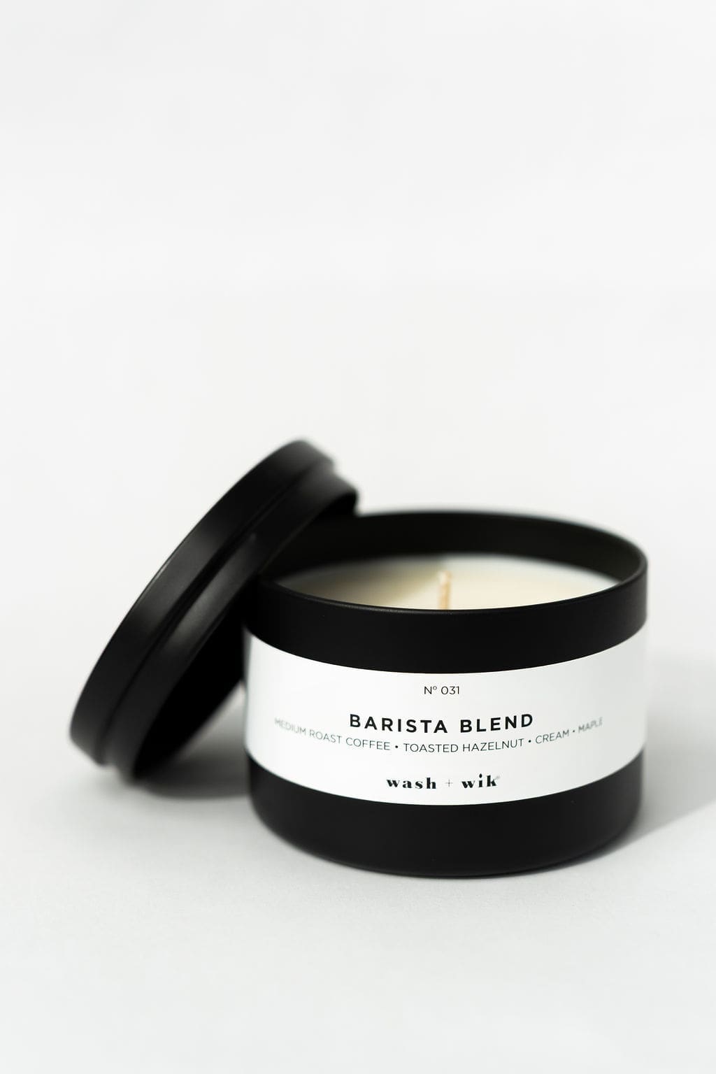 Soy Wax Candle, lid leaning on the side