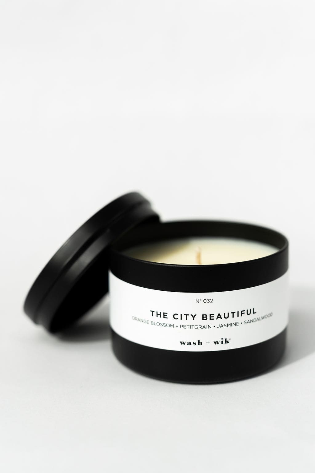 Soy Wax Candle, lid leaning on the side