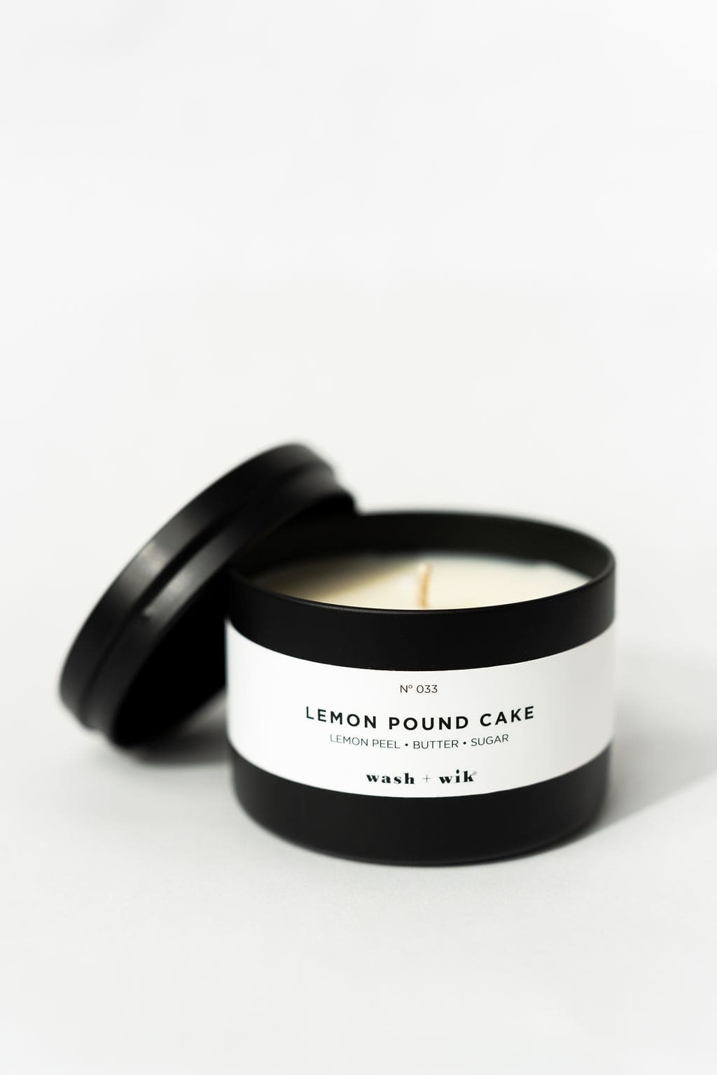 Soy Wax Candle, lid leaning on the side