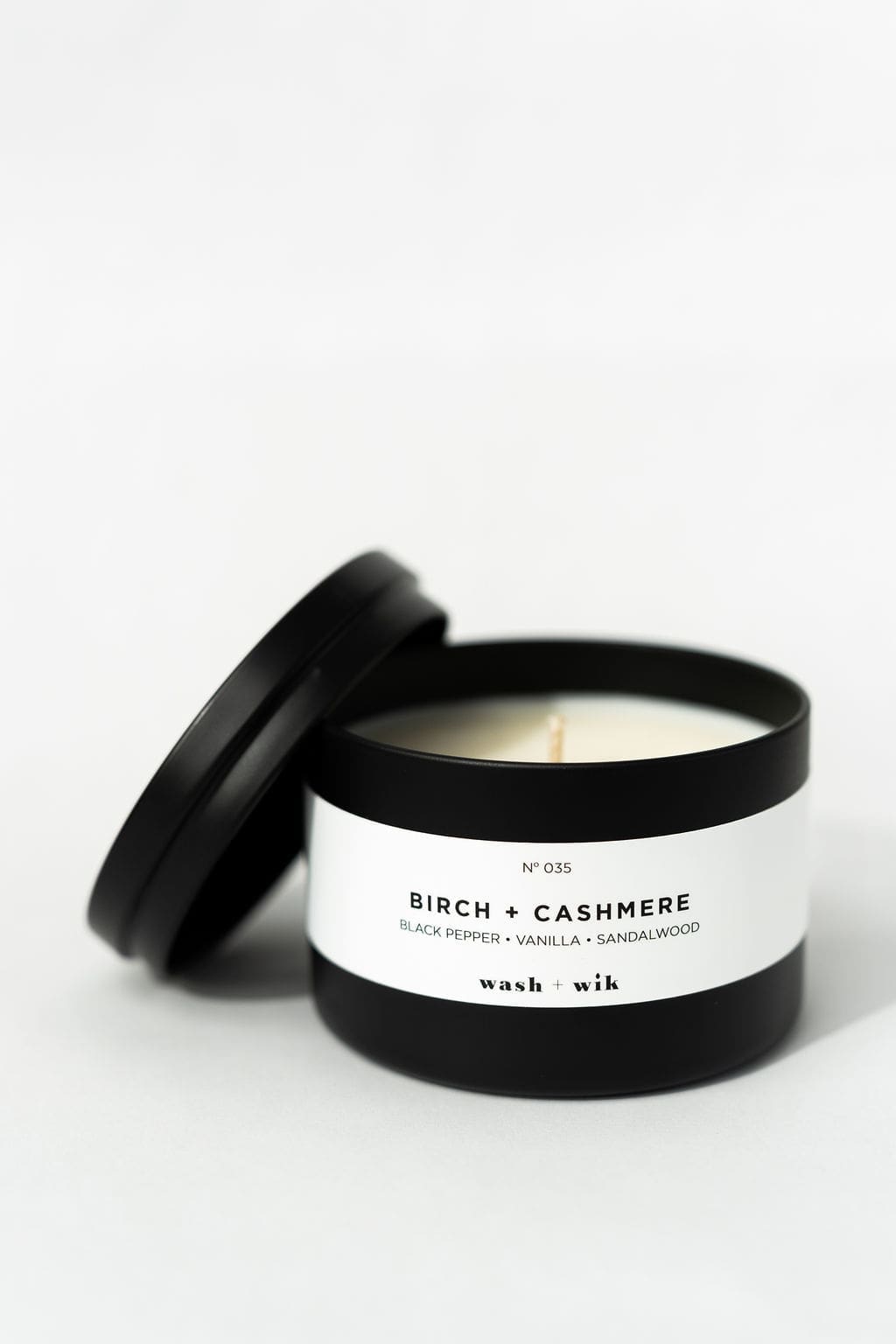 Soy Wax Candle, lid leaning on the side