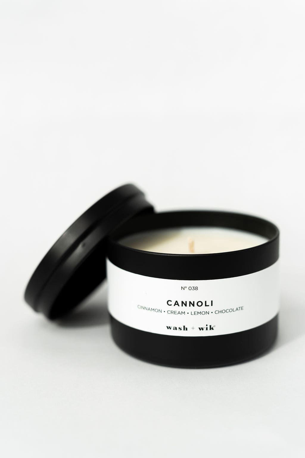 Soy Wax Candle, lid leaning on the side