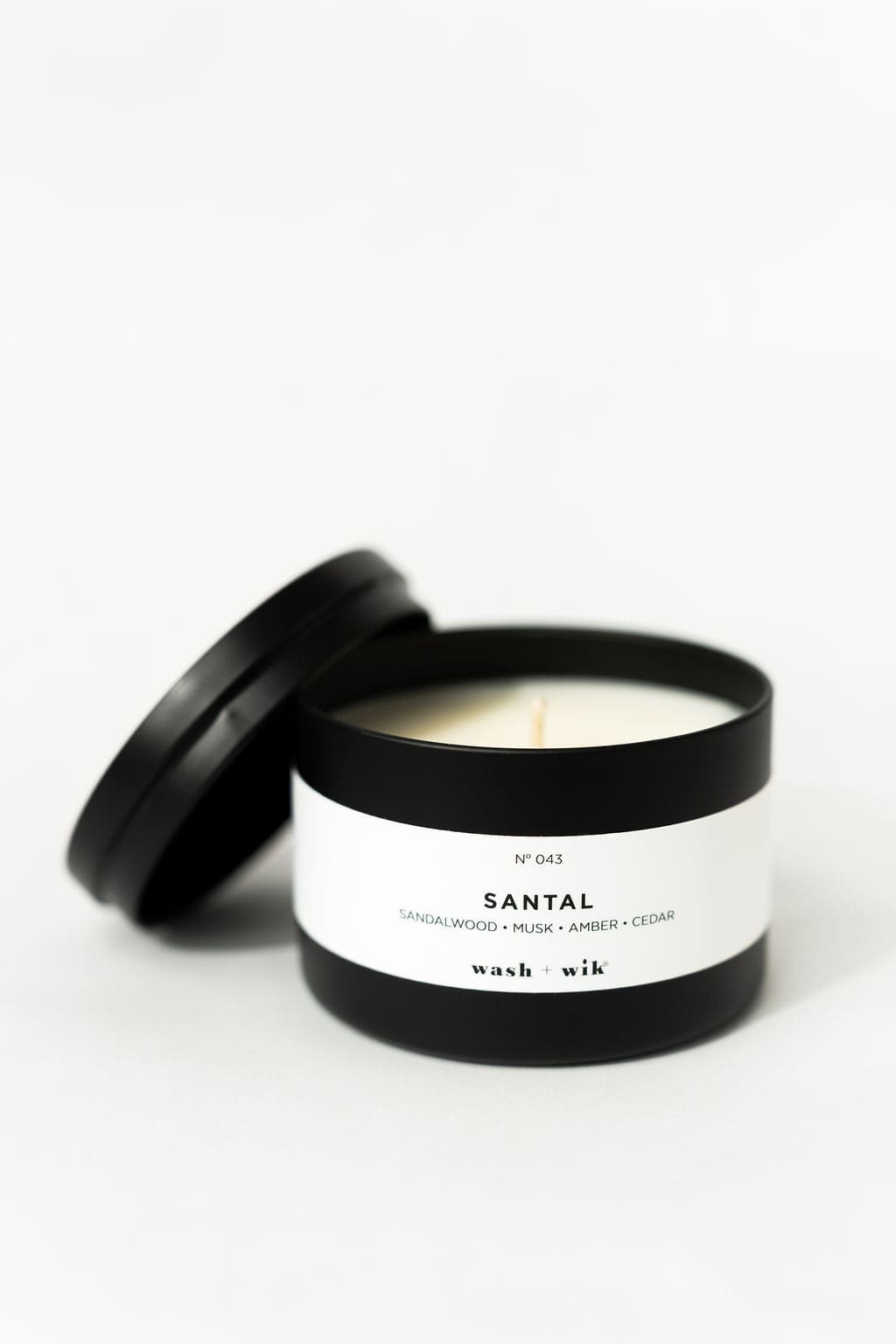 Soy Wax Candle, lid leaning on the side