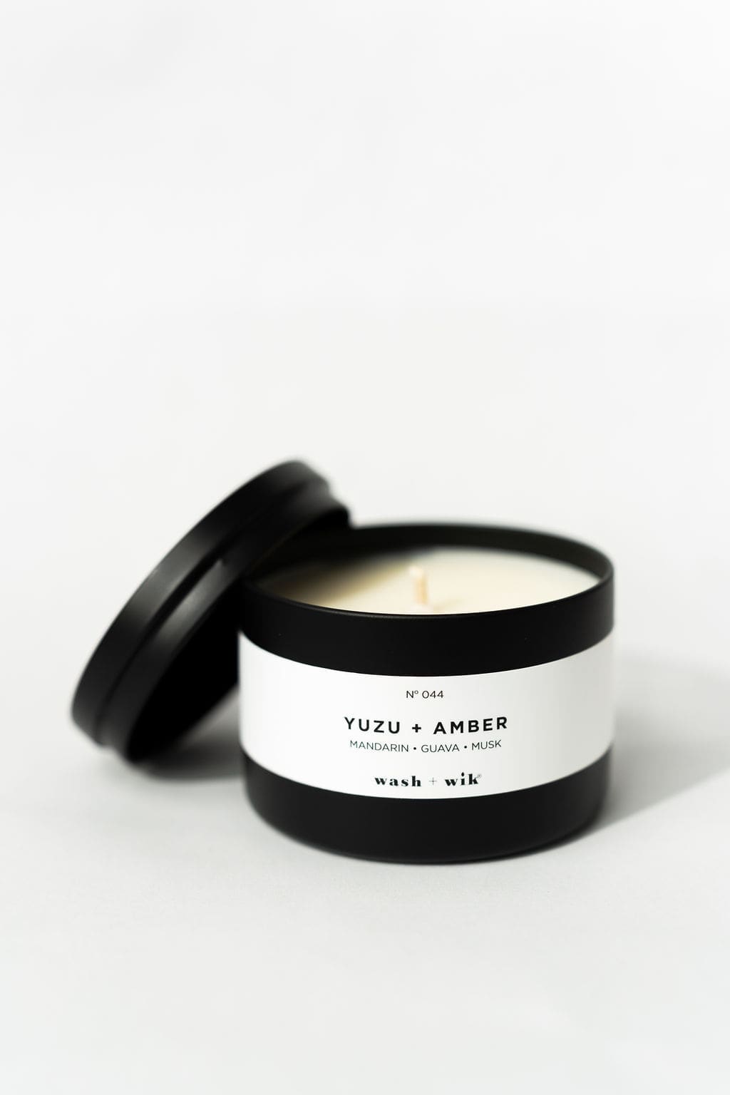 Soy Wax Candle, lid leaning on the side