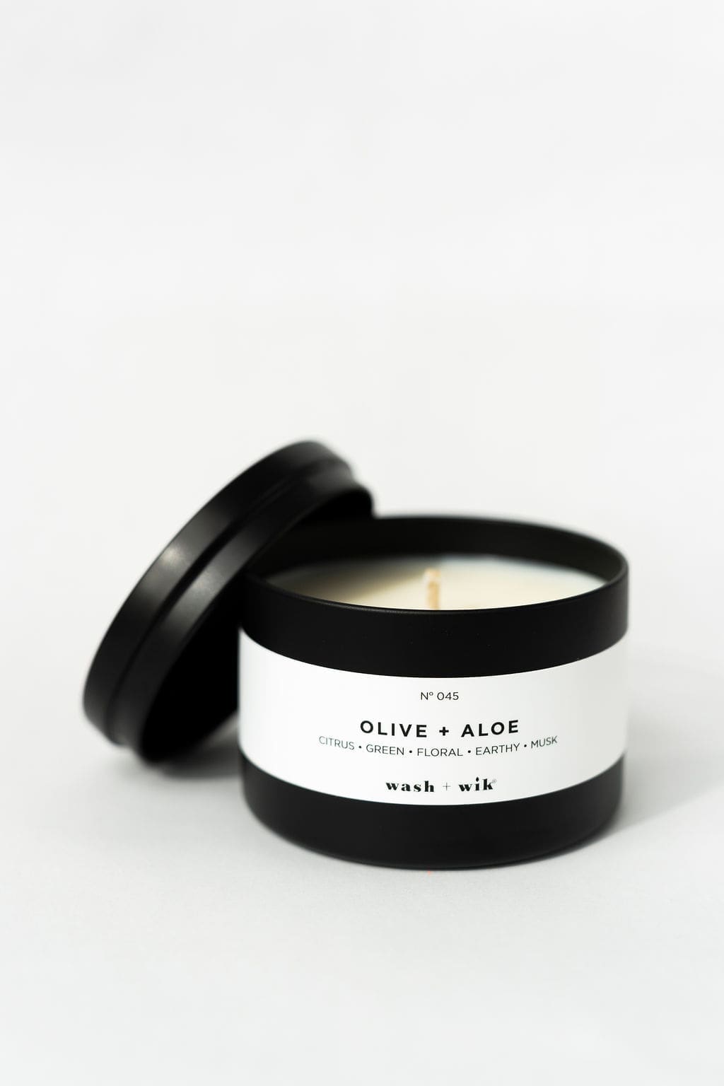 Soy Wax Candle, lid leaning on the side