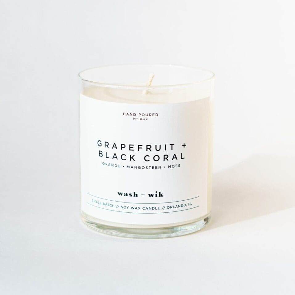 037-Grapefruit and Black Coral-1 Wick-NEW